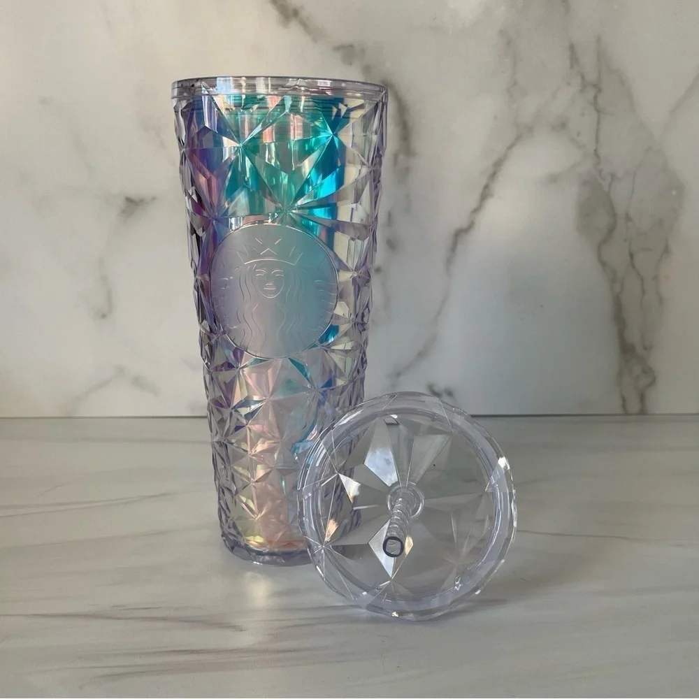 Starbucks 2023 Christmas Holiday Clear Diamond Prism Crystal Venti Tumbler- NWT
